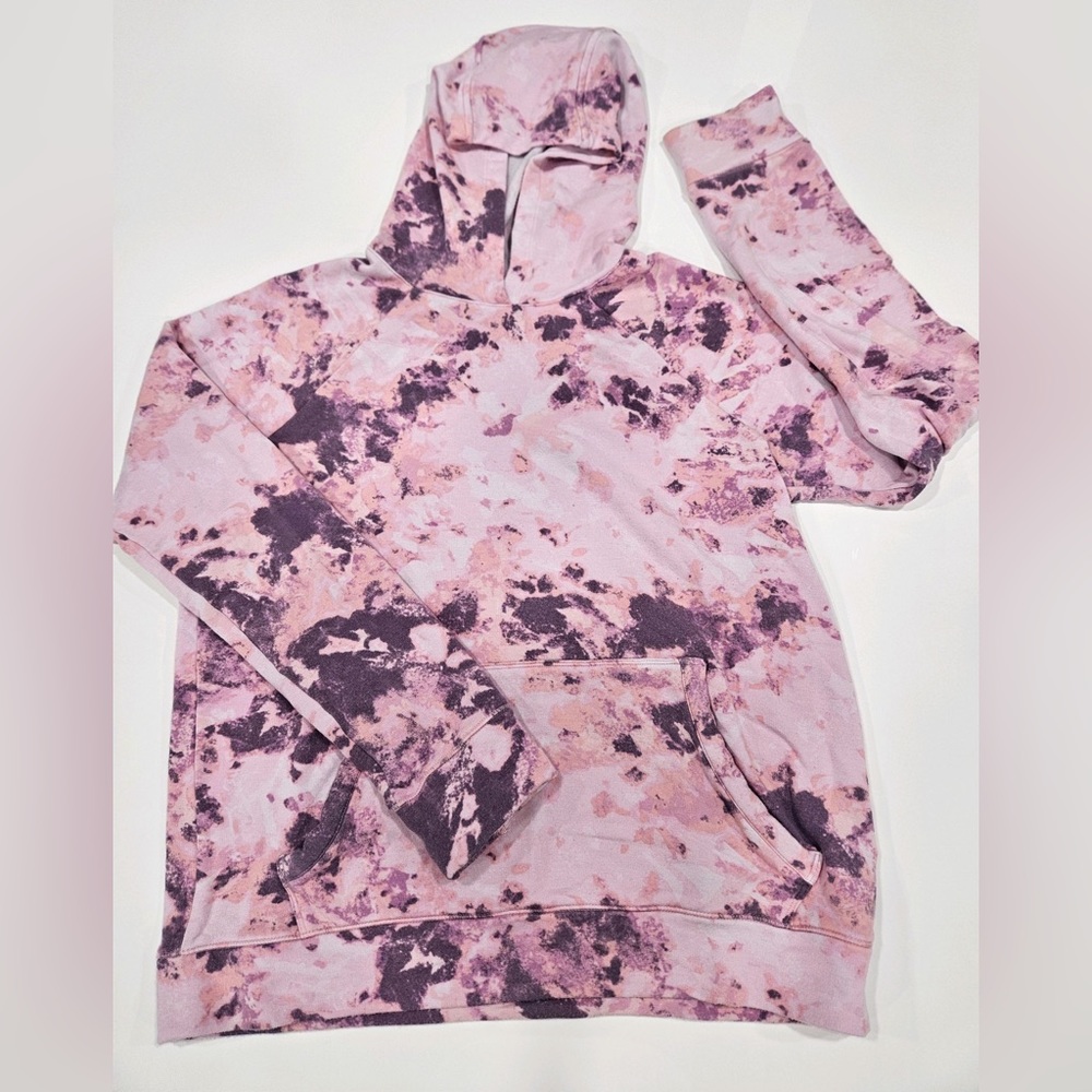 ATHLETA GIRL Pink & Purple Tye Dye Hooded Sweatshirt